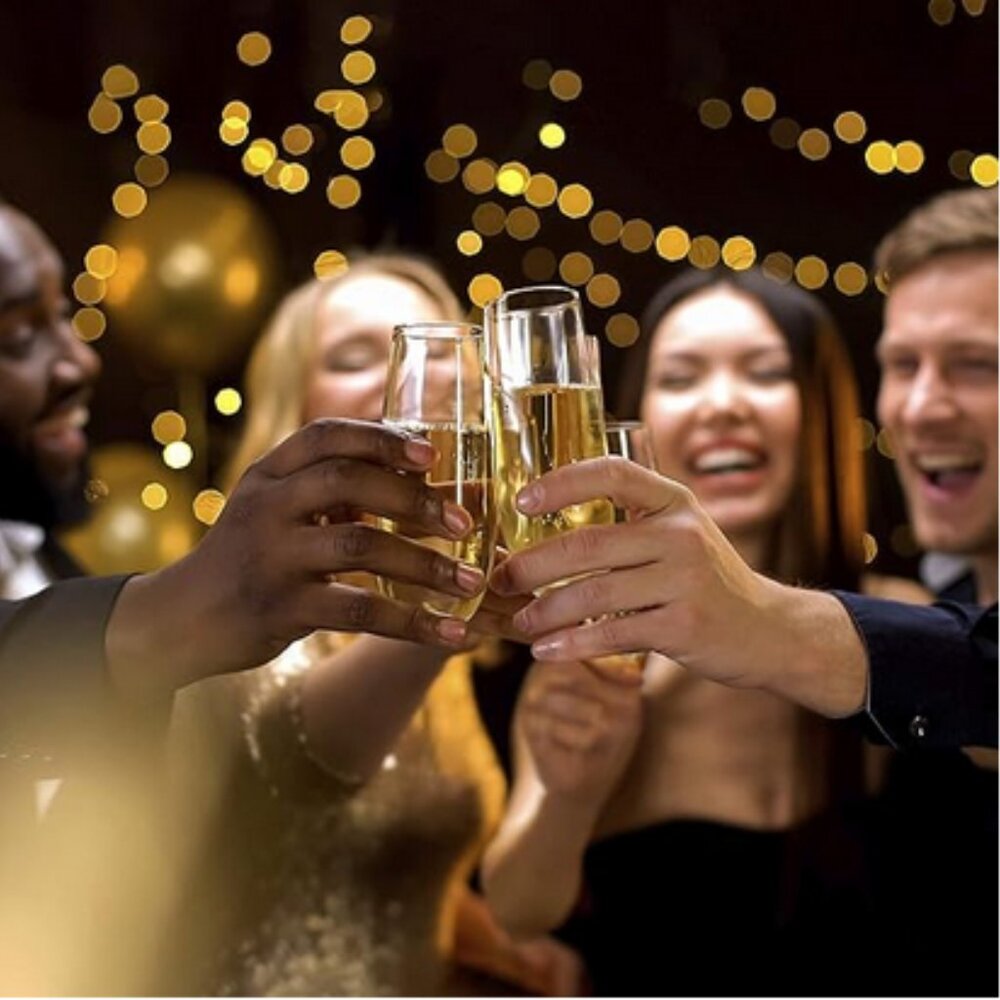New! 38 Piece Stemless Shatterproof Wine Glasses and Champagne Flutes